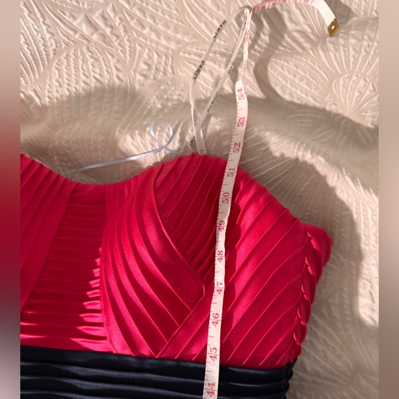 Prom-Bridesmaid-Formal Gown Size 14 Paris Mon Cheri brand Pink Floral Strapless - Picture 10 of 10